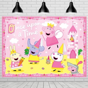 Treasures Gifted Princess Peppa Pig Birthday Party Backdrop, 6ft x4.2ft