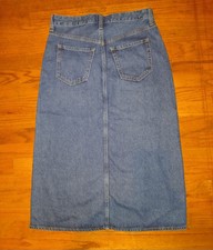 vintage Old Navy denim skirt, Blue Jean skirt, button up mid-length Small
