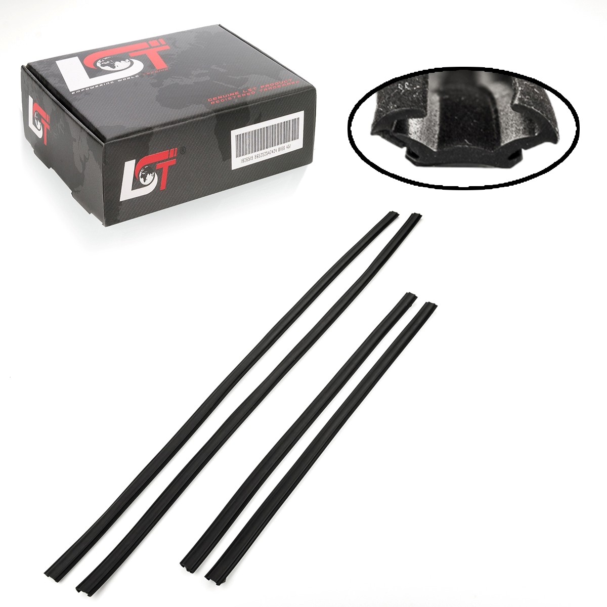 4x Window guide door rubber front and top for VW TRANSPORTER III T3