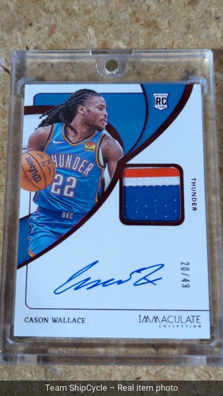 Cason Wallace 202324 Panini Immaculate True Rookie Patch Auto RPA Red 49 G2U view 3