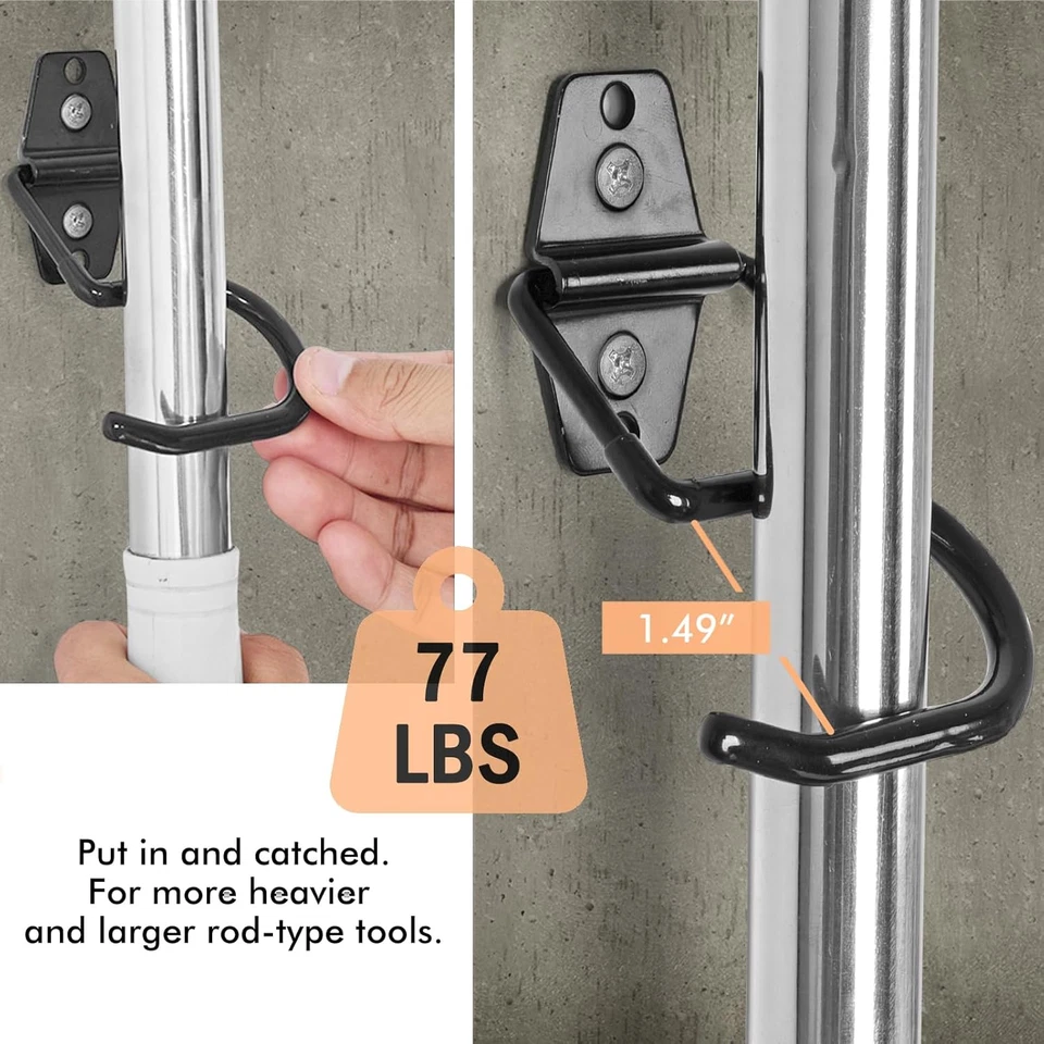 Soporte para escoba montaje en pared herramientas colgadores garaje pared organizador paquete de 12 Foto 4 de 4