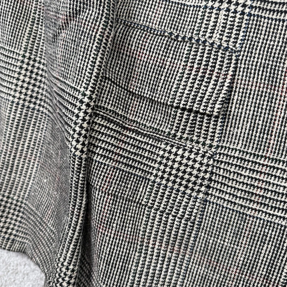 Vintage Polo Ralph Lauren Blazer Jacket Mens Size 44 Gray Houndstooth Plaid - Image 2 of 4