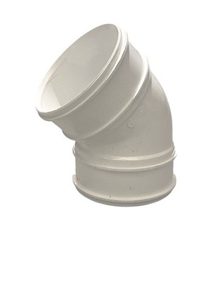 Poly Rohr 4'' 135° Doppelmuffe Bodenbogen 110mm Lösemittelschweißen weiß SWB18W Neu