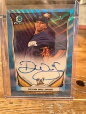 Devin Williams 2014 Bowman Chrome 1st Auto /50 Blue Wave Refractor Mets Closer