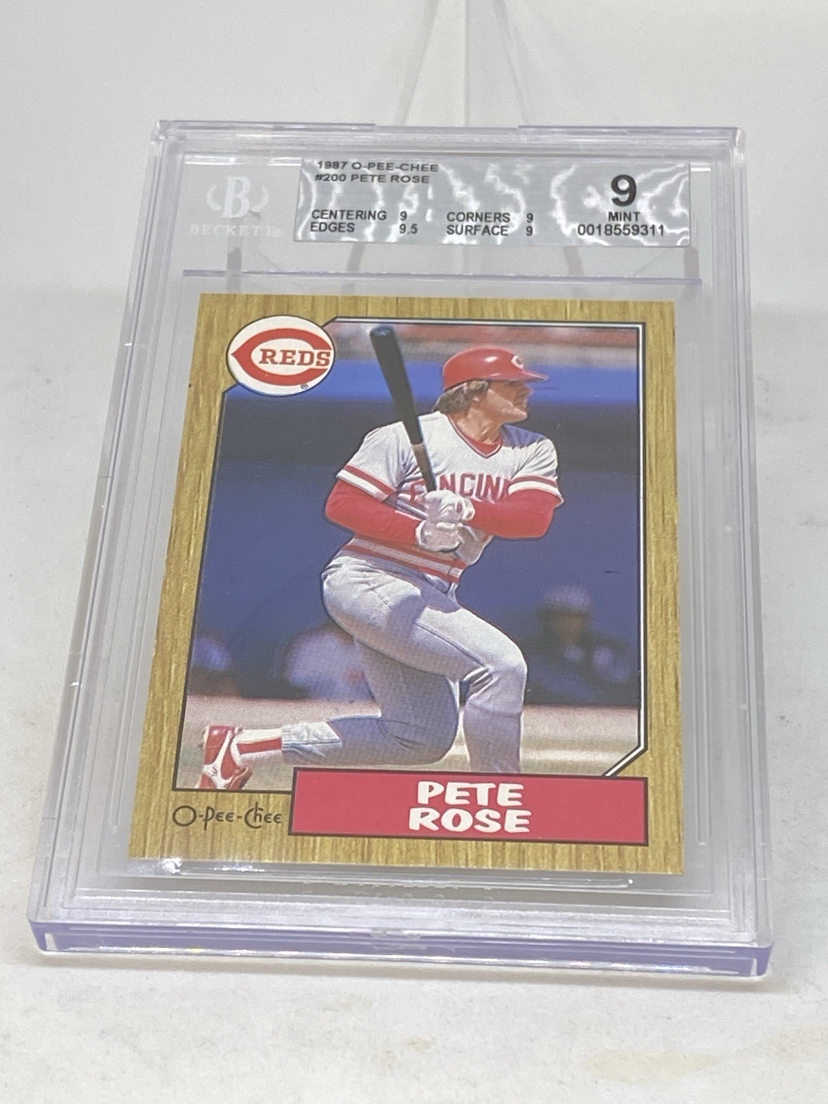 1987 Topps O-PEE-CHEE  Pete Rose (#200) BGS 9 MINT POP 4 NONE HIGHER RAREST