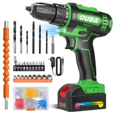Cordless Brushless Impact Driver Hammer Drill Combo Kit with Battery & Charger