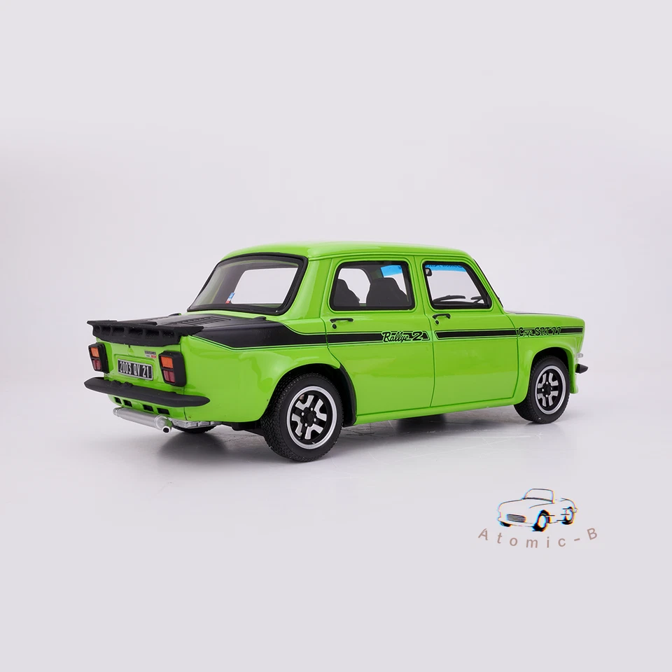 Otto 1:18 Otto Simca Rallye 2 SRT Green Resin Car Model Collection Ornament  - Image 4 of 4