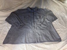NO TAG FLANNEL GREY CHECKED MED. LONG SLEEVED  WOMENS BLOUSE/SHIRT PRE-OWNED