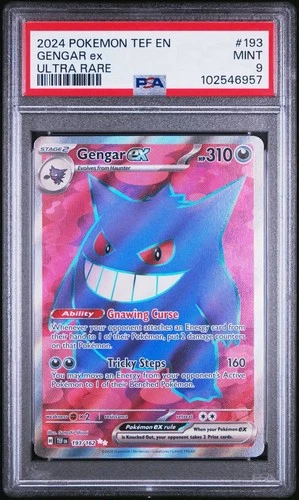 2024 Pokémon TEF EN Temporal Forces GENGAR ex Ultra Rare PSA 9 Mint #193