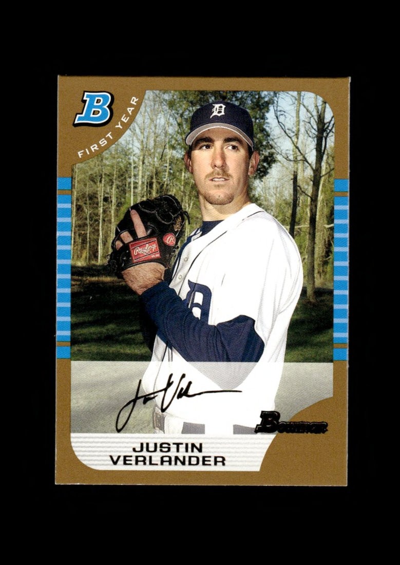 2005 Bomwan Gold: #174 Justin Verlander 1st Bowman RC NR-MINT