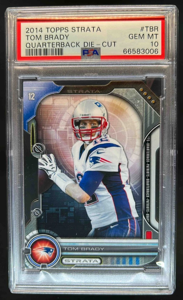 2014 Topps Strata Tom Brady 四分卫模切 #QDC-TBR 爱国者队 PSA 10