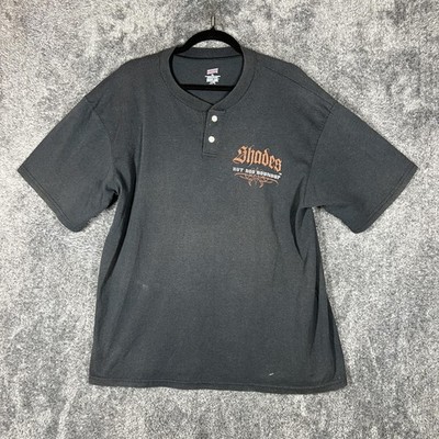 SOFFE Polo Shirt Mens XL Black Graphic Hot Rod Roundup Short Sleeve Casual