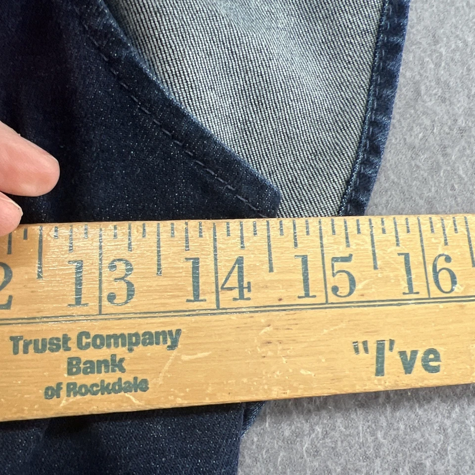 Винтажный GUESS Детский комбинезон средний джинсовой ткани Jean темно стирка оборки с плеча - Изображение 3 из 4