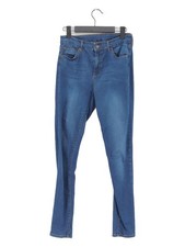 Topshop Women's Jeans W 28 in Blue Cotton with Elastane, Polyester Skinny