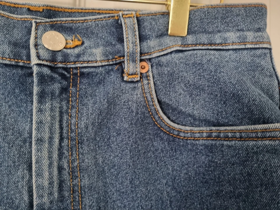 Monki Women's Blue Cotton Blend Shorts Size W32 Denim Style Shorts - Image 3 of 4