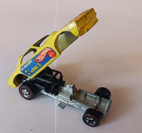 1973 Hot Wheels REDLINE Snake Lemon Yellow - Picture 9 of 14