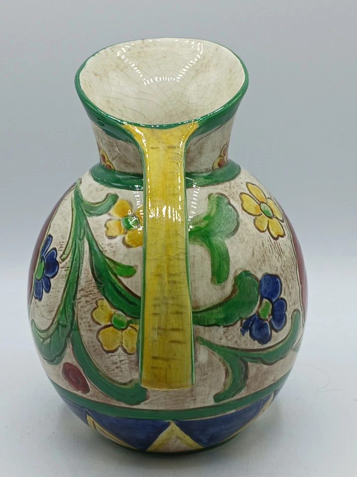 A vintage FALCON WARE POTTERY Art Deco jug / pitcher, Sanora range, handpainted - Image 3 of 4