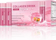 Collagen Drink with 6000 mg Marine Peptides, 0.85 Fl Oz (Pack of 30) 