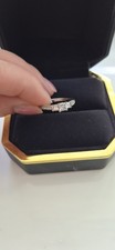 Platinum Princess Cut Engagement Ring  With 3 Princess Cut Diamonds With Brillia