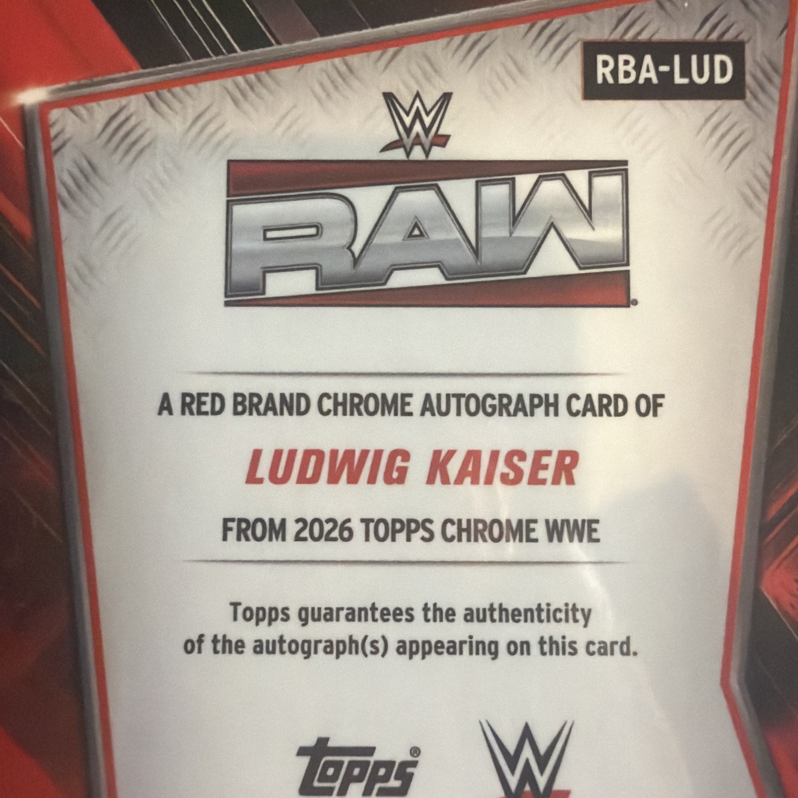 2026 Topps Chrome WWE Ludwig Kaiser Chrome Autograph WWE RAW Auto view 3