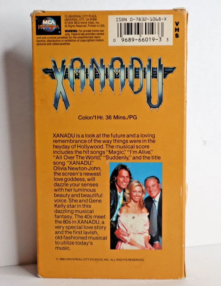 Xanadu (VHS, 1980) Olivia Newton John (Rare) Foto 2 de 4