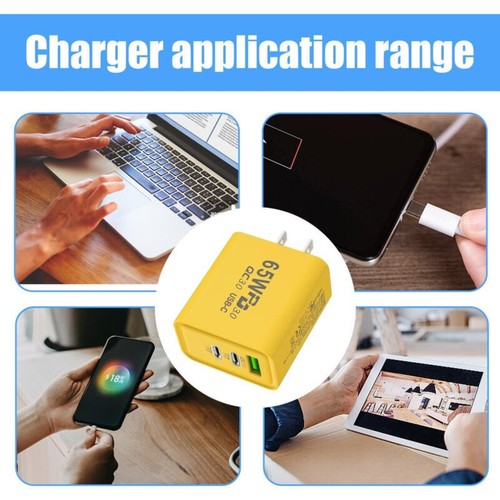 65W Fast Charging Adapter Dual Type C + USB Charger Block - 第 5/14 張圖片