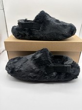 New Nike Calm Mule SE Black Faux Fur Sandals Womens Size 8 - FZ3119-001