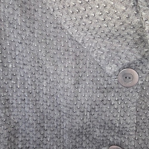 Flax Light Linen Jacket Blazer Gray Textured Shawl Collar Button Size 1G 18-20 - Picture 8 of 9