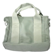 Canvas Tote Bag Purse Small Mint Green Carry Case Organizer w Shoulder Strap