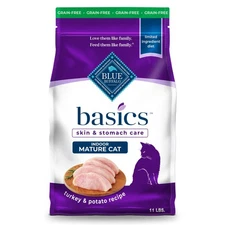 Blue Buffalo Basics Grain-Free Dry Cat Food, Skin & Stomach Care, Turkey & Potat