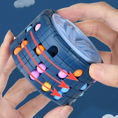 Riddle Cube Puzzle Rotating Magic Bean Fidget Toy for Teens & Adults