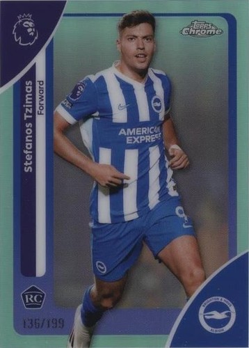 2026 Topps Chrome Premier League #42 Stefanos Tzimas Aqua Refractor /199