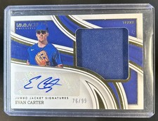 2023 Immaculate Evan Carter Jumbo Jacket Jersey Signatures Auto Autograph #/99
