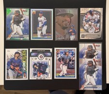 9* Card Francisco Lindor  Lot: Green Refractor /99, Pixel Portraits, Silver Mojo