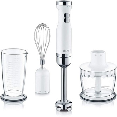 Graef Stabmixer HB 501 mit Zubehör-Set Zerkleinerer Schneebesen Becher weiß
