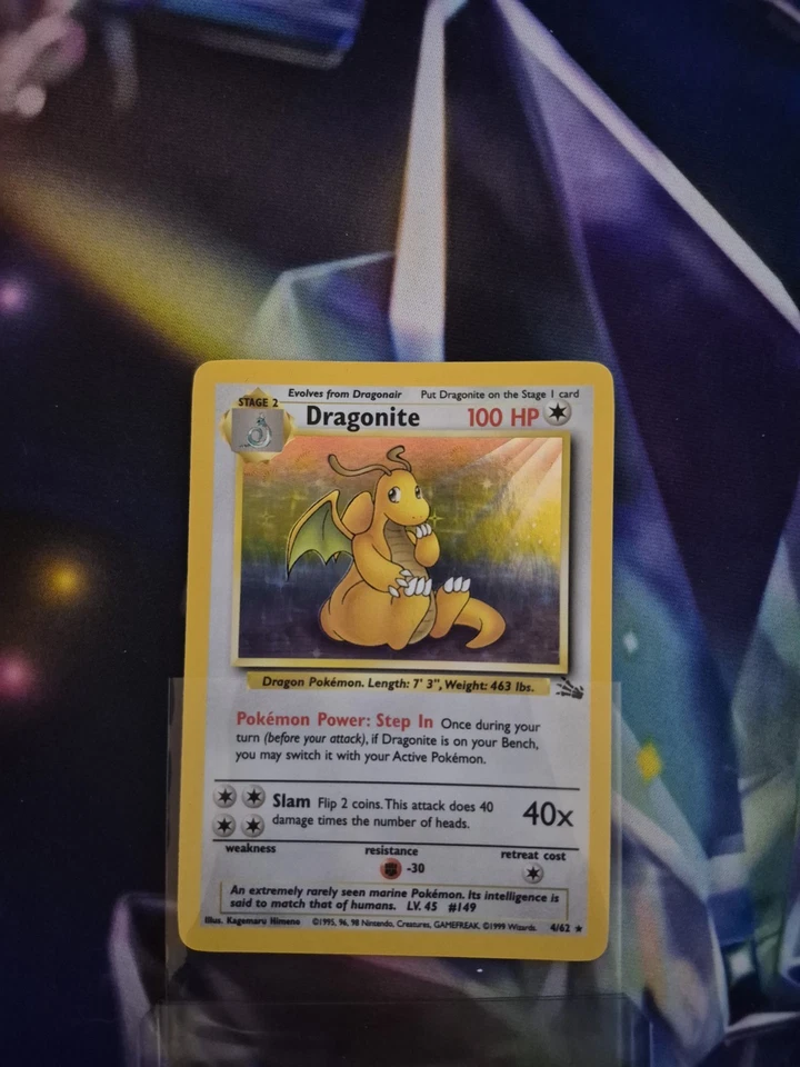 Pokémon TCG Dragonite Fossil HOLO 4/62 Englisch Near MINT - Bild 3 von 3