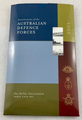 2001 Anniversaries of the Australian Defence Force - $1 Uncirculated 3 Coin Set - Imagen 2 de 9