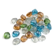 500g Multicolor Glass Decorative Pebbles Beads Stones for Fish Tank Aquarium