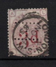 GB QV 3d on 3d lilac SG159 H Perfin good London CDS WS33653
