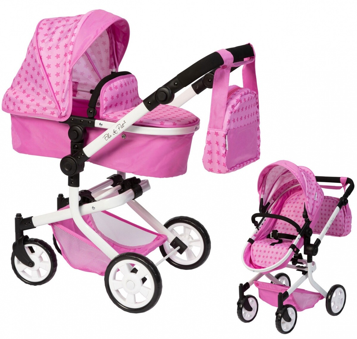 Puppenwagen MOOVE4 mit Wickeltasche 2in1 (Sternchen Pink) | eBay