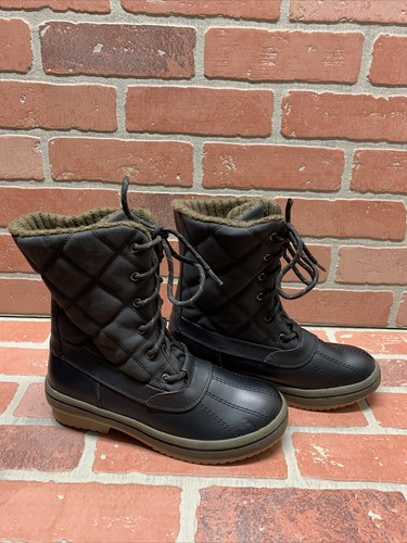 CALL IT SPRING ‘Boulogna’ Black Lace Up Faux Fur Lined Boots Women’s Size 7 - Picture 5 of 8