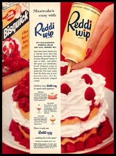 1957 Reddi Wip Whipped Cream Vintage PRINT AD Strawberry Shortcake Dessert