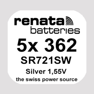 Twee Renata 362 SR721SW-batterijen Twee Renata 362 SR721SW-batterijen