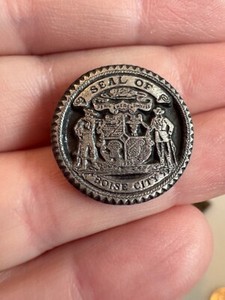 VTG Seal of Boise City Pewter Coat of Arms Shield Crest Lapel Pin Tie Tack Idaho