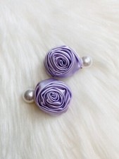 Rose Flower Hair Clip Purple Lavender Pearl Women Fashion Accessories New Lot 2