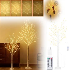6FT Lighted Birch Twig Tree 400 LEDs Warm White Light Home Club Christmas Decor