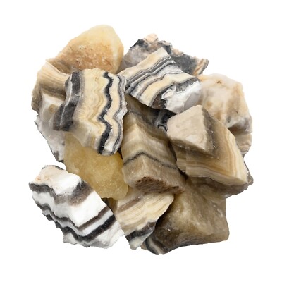 Hypnotic Gems Materials: 1 lb of Natural Rough Zebra Calcite from Mexico