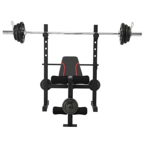 Foldable Weight Bench Press Adjustable Workout Bench w/Squat Rack &Leg Developer - Picture 12 of 14