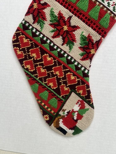 Needlepoint Christmas Stocking Santa Father Christmas - Picture 2 of 4