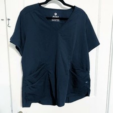 Adar Pro Modern Athletic Size 2XL V-Neck Scrub Top BLACK